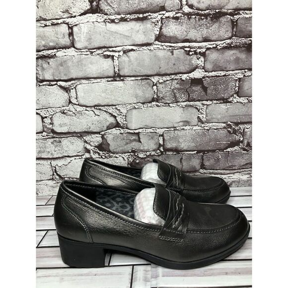 ABEO PRO Jade Comfortable Black Metallic Heel Loafer Shoes Women’s Sz 10US/41EU - Picture 8 of 16